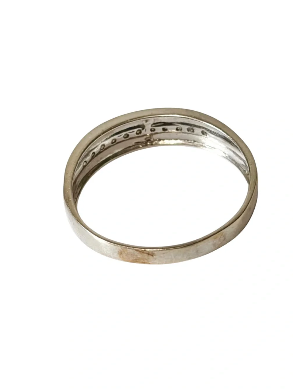 Men’s 14K Solid White Gold Diamond Wedding Band Ring Size 12.5